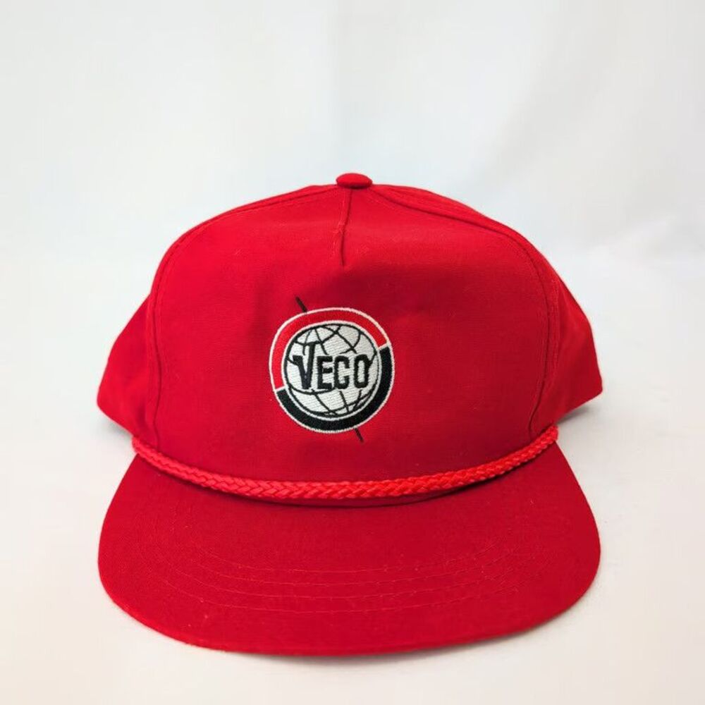 VECO Hat Vintage Snapback Rope Trucker Red Yupoong Oil Gas Alaska OSFA Pre-Owned